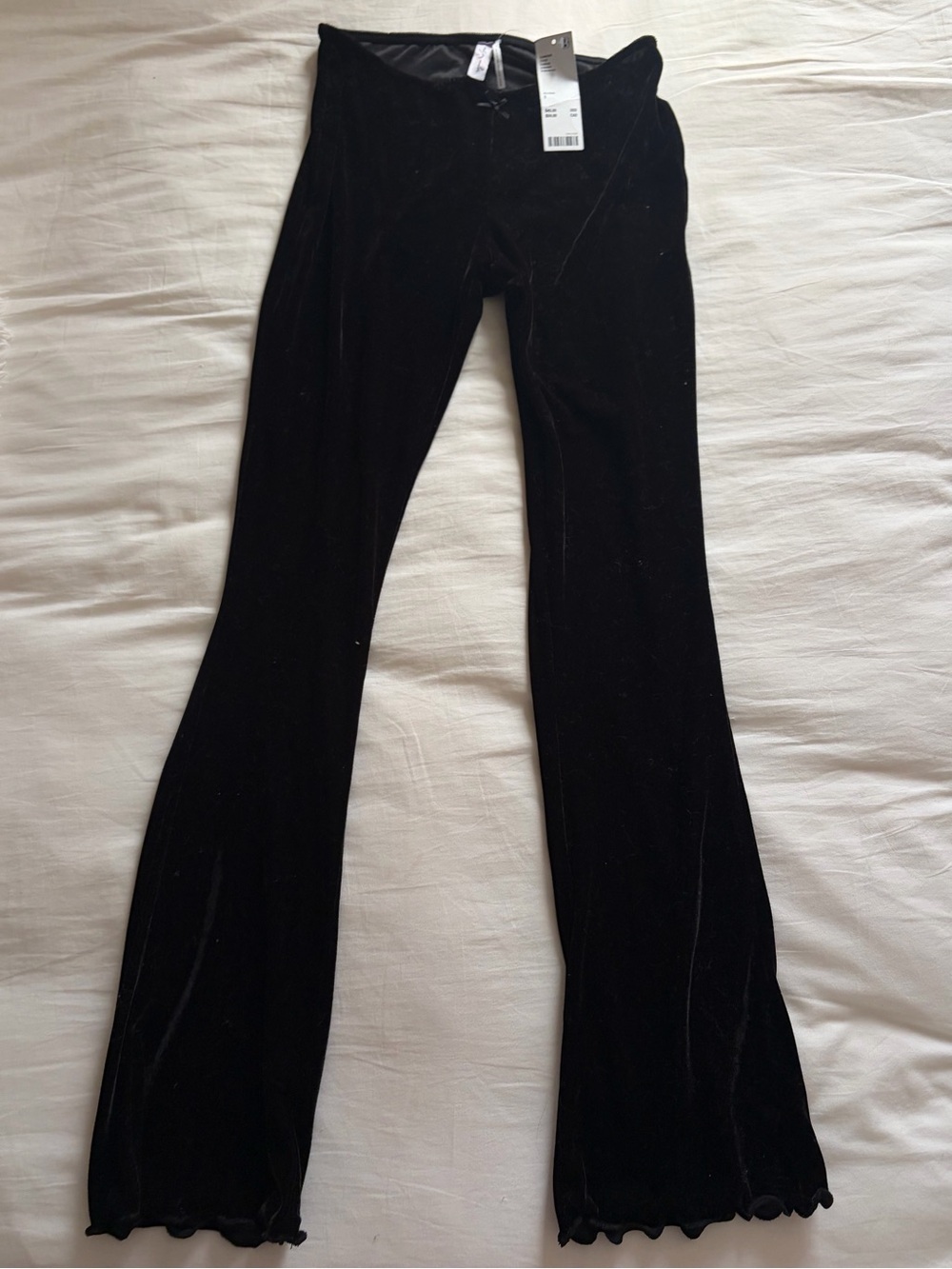 Urban Outfitters Black Velvet Flare Pants